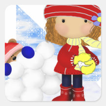 Snowball Diva Square Stickers