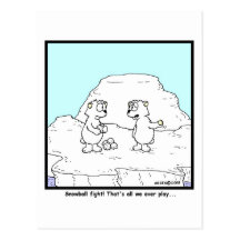 Snowball Fight Postcard