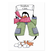 Snowballs for Sale Penguin Tees and Gifts Postcard