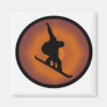 Snowboard at Dusk Fridge Magnets