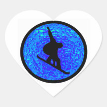 Snowboard Bluesy Stylers Heart Stickers