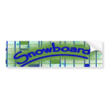 Snowboard Bumper Sticker Green Art Deco Design bumper stickers