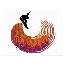 snowboard half pipe post card