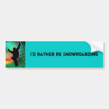Snowboard in Cosmic Snowstorm Bumper Stickers