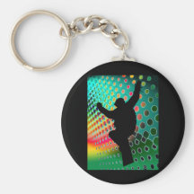 Snowboard in Cosmic Snowstorm Key Chains