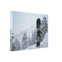 Snowboard In Snow Gallery Wrap Canvas