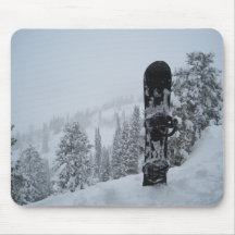 Snowboard In Snow Mousepad