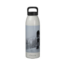 Snowboard In Snow Water Bottles