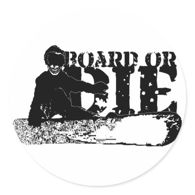 snowBOARD OR DIE Stickers by asyrum