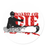 snowBOARD OR DIE stickers