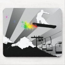 snowboard. powder trail. mouse pads