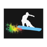snowboard. powder trail. postcards