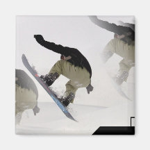 Snowboard Rails Square Magnet