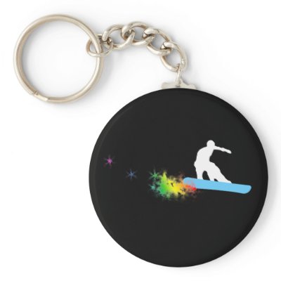 snowboard. rainbow. key chains by asyrum