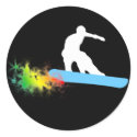 snowboard. rainbow. stickers