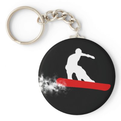 snowboard. red. key chains by asyrum