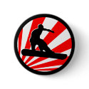 snowboard. red rays. buttons