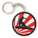 snowboard. red rays. keychains