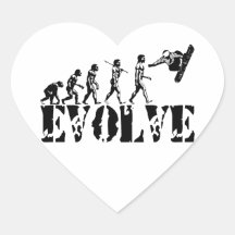 Snowboard Snowbording Sport Evolution Art Heart Sticker