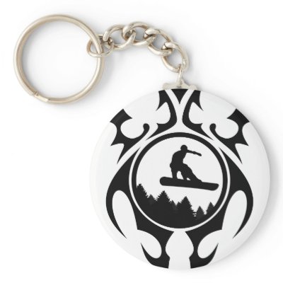 snowboard. tribal. keychain by asyrum