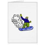 Snowboard wake greeting card
