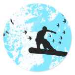 snowboard with birds. stickers