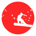 snowboard with birds. stickers