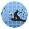 snowboard with birds. stickers