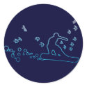 snowboard with birds. stickers