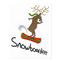Snowboardeer Post Card