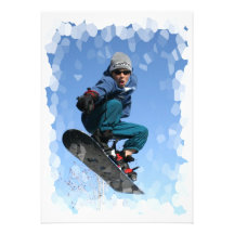 Snowboarder in the Snow Invitation