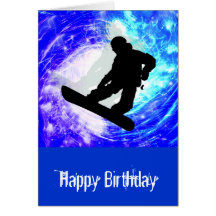 Snowboarder in Whiteout Greeting Cards