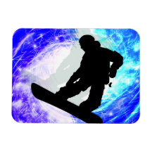Snowboarder in Whiteout Vinyl Magnet
