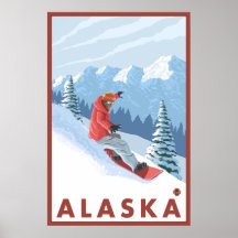 Snowboarder Scene - Alaska Posters