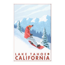 Snowboarder Scene - Lake Tahoe, California Canvas Print