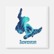 Snowboarder Square Magnet