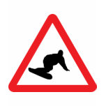 snowboarder warning sign t-shirts