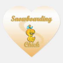 Snowboarding  Chick Heart Sticker