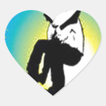 Snowboarding design heart stickers