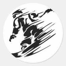 Snowboarding Extreme Sports Round Sticker