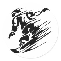 Snowboarding Extreme Sports Round Sticker