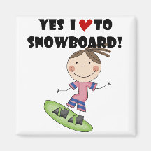 Snowboarding Girl Tshirts and Gifts Fridge Magnet