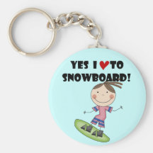 Snowboarding Girl Tshirts and Gifts Key Chains
