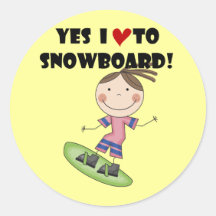 Snowboarding Girl Tshirts and Gifts Sticker