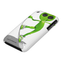 Snowboarding Green Alien iPhone 3G/3GS Case iPhone 3 Case-Mate Cases