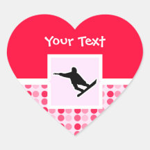 Snowboarding Heart Stickers