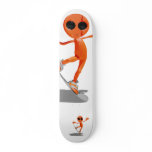 Snowboarding Orange Alien Skateboard
