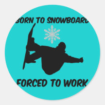 Snowboarding Round Stickers