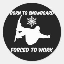 Snowboarding Round Stickers