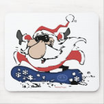 Snowboarding Santa Mousepad